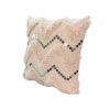 18 x 18 Square Cotton Accent Throw Pillow; Handcrafted Chevron Patchwork; Sequins; Blush Pink; DunaWest