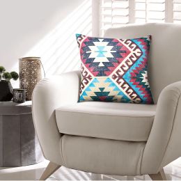 24 x 24 Square Cotton Accent Throw Pillow; Western Tribal Pattern; Multicolor; DunaWest