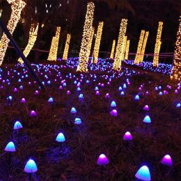 LED Mushroom Solar String Fairy Light Outdoor Garden Patio Landscape Decor Lamp