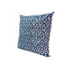 18 x 18 Square Accent Pillow; Printed Trellis Pattern; Soft Cotton Cover With Filler; Blue; White; DunaWest