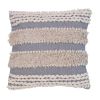 Adiv 18 x 18 Handcrafted Soft Shaggy Cotton Accent Throw Pillow; Woven Yarn; Beige; Gray; DunaWest