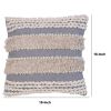 Adiv 18 x 18 Handcrafted Soft Shaggy Cotton Accent Throw Pillow; Woven Yarn; Beige; Gray; DunaWest