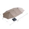 Outdoor Patio Backyard Double-Sided Offset Umbrella with Large UV-Proof Canopy, Wind Vent, Open Close Crank, Khaki XH