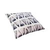 20 x 20 Modern Square Cotton Accent Throw Pillow; Triangular Pattern; Gray; White; DunaWest