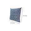 18 x 18 Square Accent Pillow; Printed Trellis Pattern; Soft Cotton Cover With Filler; Blue; White; DunaWest