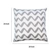 20 x 20 Modern Square Cotton Accent Throw Pillow; Simple Chevron Pattern; Gray; White; DunaWest