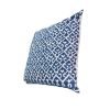 18 x 18 Square Accent Pillow; Printed Trellis Pattern; Soft Cotton Cover With Filler; Blue; White; DunaWest