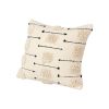 18 x 18 Square Cotton Accent Throw Pillow; Trimmed Shaggy Fringe Accents; Beige; Black; DunaWest