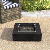 Living Source International Concrete/Glass Propane/Natural Gas Fire Pit Table (Charcoal)