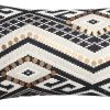 12 x 20 Rectangular Handwoven Jacquard Accent Lumbar Throw Pillow; Sequins; Geometric Design; White; Black; DunaWest