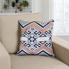 18 x 18 Handcrafted Square Jacquard Cotton Accent Throw Pillow; Geometric Tribal Pattern; White; Black; Beige; DunaWest