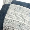 Dae 24 x 24 Square Handwoven Cotton Accent Throw Pillow; Classic Simple Kilim Pattern; Blue; Off White; DunaWest