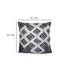 18 x 18 Handcrafted Square Jacquard Soft Cotton Accent Throw Pillow; Diamond Pattern; White; Black; DunaWest