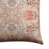 Gib 18 x 18 Handcrafted Square Cotton Accent Throw Pillow; Ornate Vintage Floral Pattern; Multicolor; DunaWest