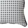 18 x 18 Handcrafted Square Cotton Accent Throw Pillow; Woven; Dotted Tile Design; White; Gray; DunaWest