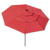 11Ft 3-Tiers 40LEDS Patio Umbrella Red