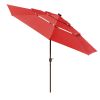 11Ft 3-Tiers 40LEDS Patio Umbrella Red