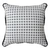 18 x 18 Handcrafted Square Cotton Accent Throw Pillow; Woven; Dotted Tile Design; White; Gray; DunaWest