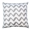 20 x 20 Modern Square Cotton Accent Throw Pillow; Simple Chevron Pattern; Gray; White; DunaWest