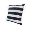 20 x 20 Modern Square Cotton Accent Throw Pillow; Classic Block Stripes; Black; White; DunaWest