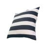 20 x 20 Modern Square Cotton Accent Throw Pillow; Classic Block Stripes; Black; White; DunaWest