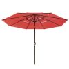 11Ft 3-Tiers 40LEDS Patio Umbrella Red