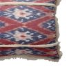 18 x 18 Handcrafted Square Cotton Accent Throw Pillow; Floral Ikat Dyed Pattern; Fringe Accent; Multicolor; DunaWest