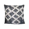 18 x 18 Handcrafted Square Jacquard Soft Cotton Accent Throw Pillow; Diamond Pattern; White; Black; DunaWest