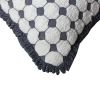 18 x 18 Handcrafted Square Cotton Accent Throw Pillow; Woven; Dotted Tile Design; White; Gray; DunaWest