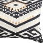 12 x 20 Rectangular Handwoven Jacquard Accent Lumbar Throw Pillow; Sequins; Geometric Design; White; Black; DunaWest