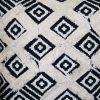 18 x 18 Handcrafted Square Jacquard Soft Cotton Accent Throw Pillow; Diamond Pattern; White; Black; DunaWest