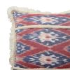 18 x 18 Handcrafted Square Cotton Accent Throw Pillow; Floral Ikat Dyed Pattern; Fringe Accent; Multicolor; DunaWest