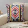 24 x 24 Square Cotton Accent Throw Pillow; Soft Kilim Print; Multicolor; DunaWest