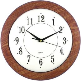 Timekeeper 6415 12" Wood Grain Round Wall Clock